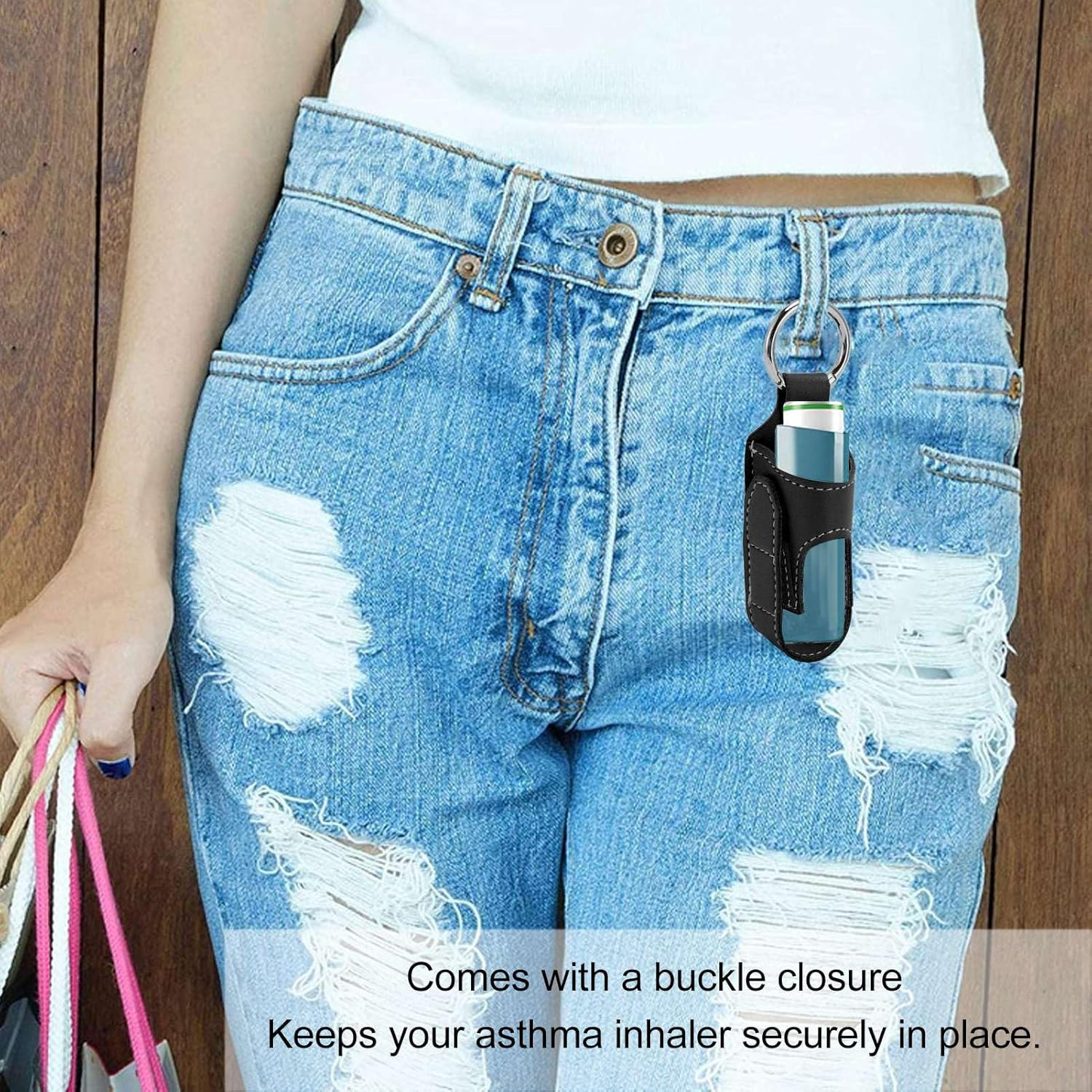 2Pcs Asthma Inhaler Holder Portable PU Leather Travel Handy Holder Secure Convenient Storage, Lightweight Carrying Case Fits Most Inhalers, Protective Carrying Holder for Travel - Pink image number 7