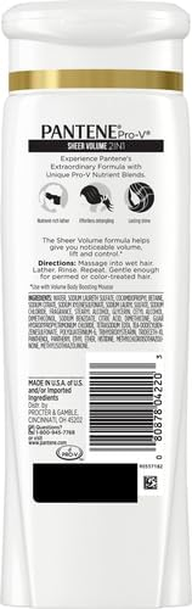 Pantene Pro-V Fine Hair Solutions 2 in 1 Flat to Volume Shampoo & Conditioner by Pantene for Unisex - 12.6 Oz Shampoo & Conditioner, 378 Ml image number 4