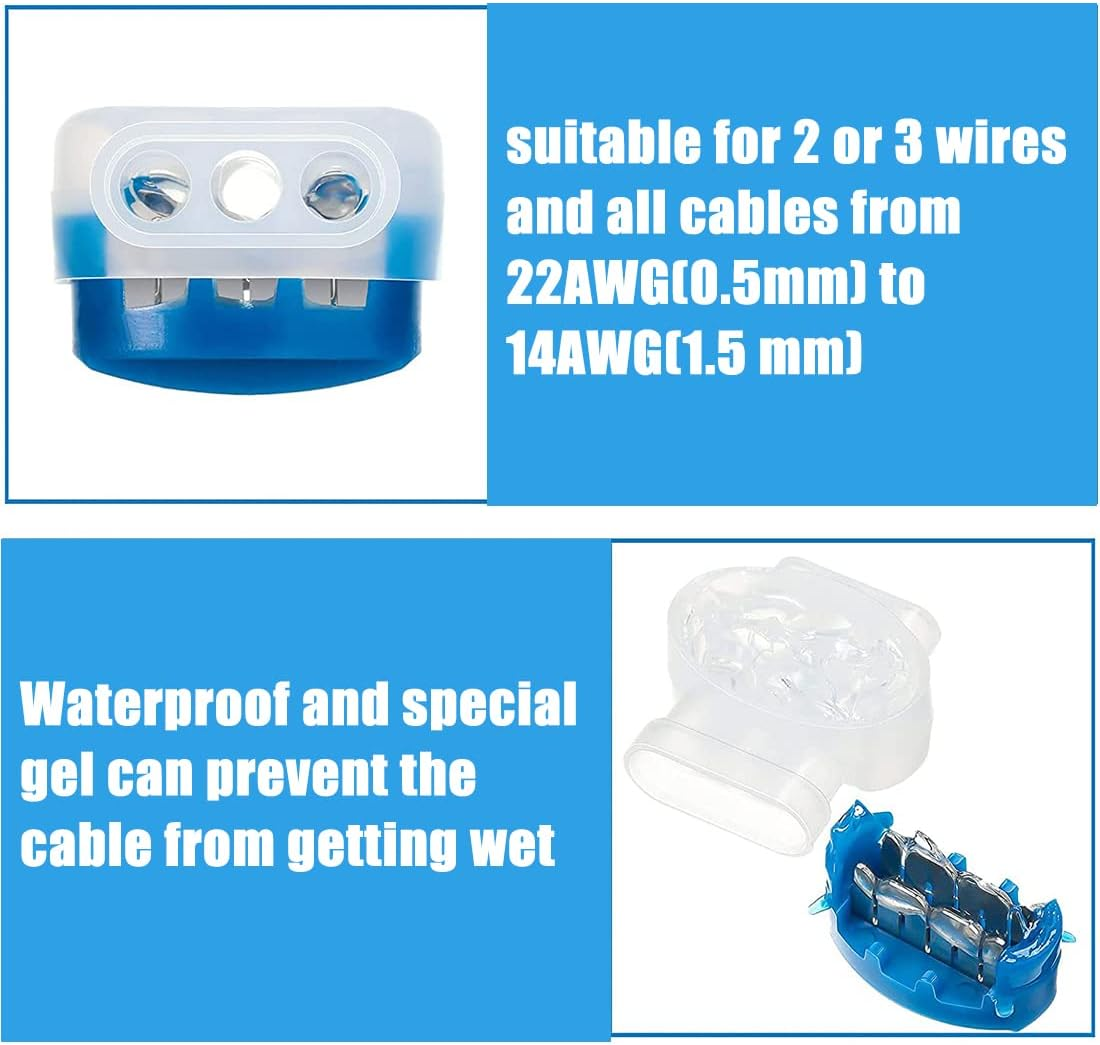 LINXIU Cable Connector for Robotic Lawnmower, Waterproof Connection Terminals, Cable Clamps with Gel Filling, Cable Connector for Lawnmower, Automower, Pack of 22 image number 4