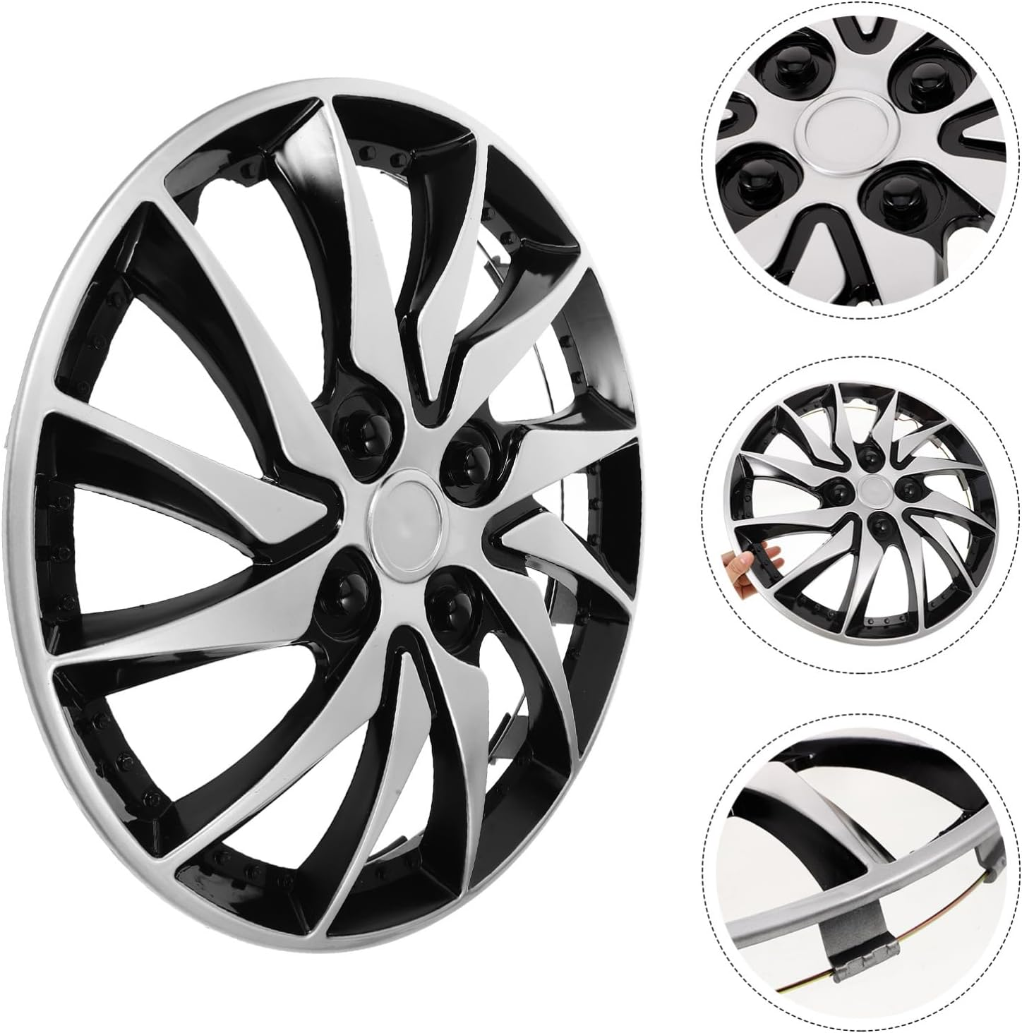 STOBAZA Hub Cap Decorative Wheel Rim Cover Hubcaps for Cars Automotive Hub Caps for Car image number 3