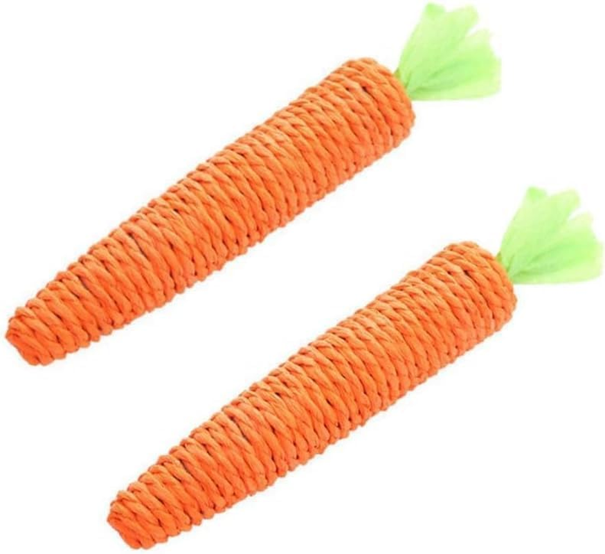 Interactive Sisal Carrot Chew Toy for Cats, Teething Toys for Kittens, Interactive Indoor Toy, Orange, 2 Pieces image number 3