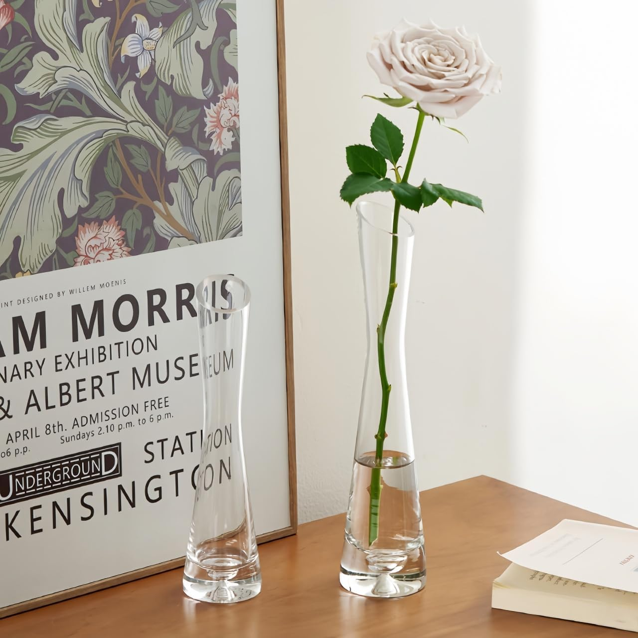 Glass Bud Vase Set of 5 Clear Glass Vases for Wedding Table Decorations,Vase Decoration,Mini Clear Vintage Vases for Rustic Wedding Home Floral Arrangement Table Decorations. image number 5