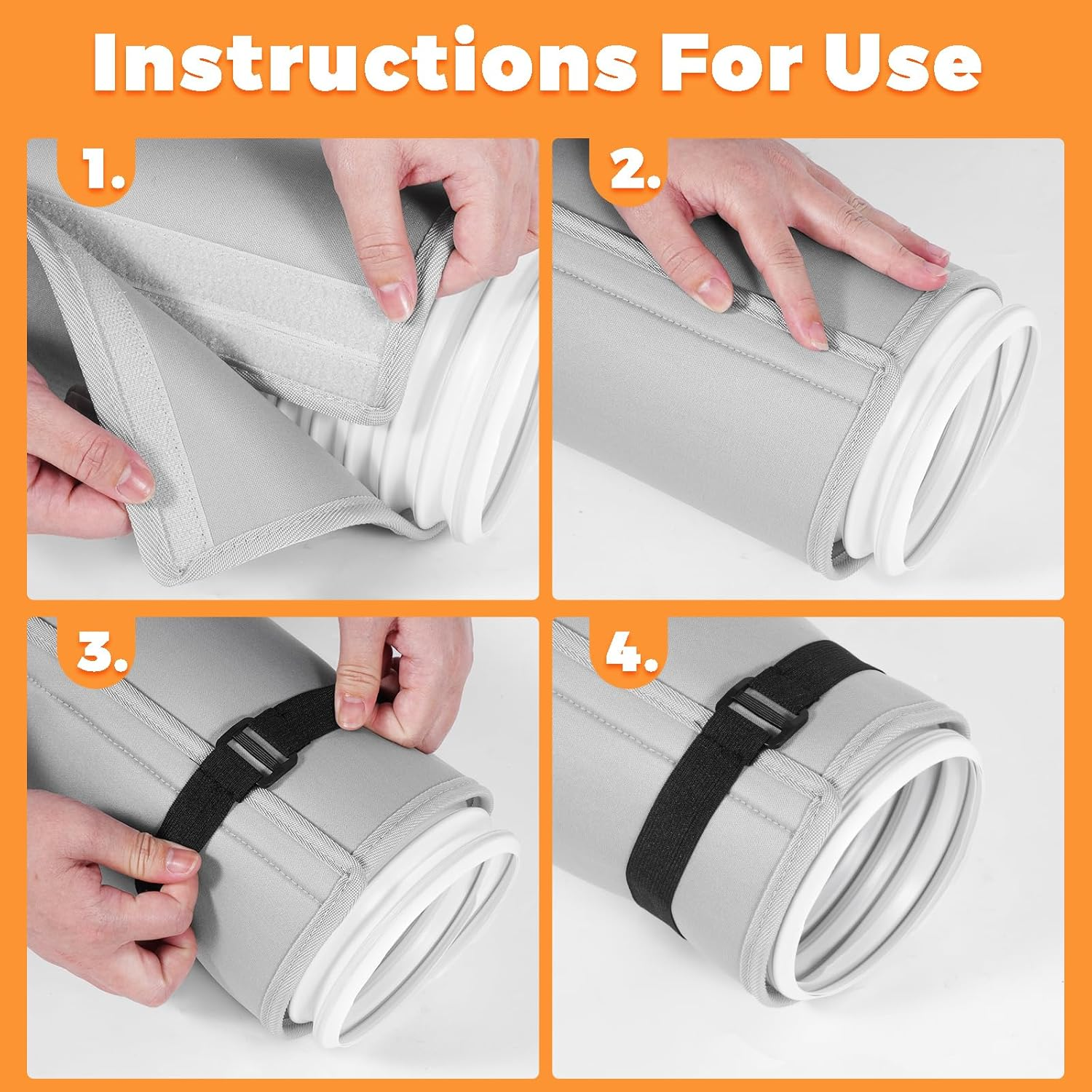 Portable Air Conditioner Hose Cover, Flexible and Thick Gray Insulated AC Hose Cover, Fits 5 Inch & 5.9 Inch Diameter Exhaust Hoses image number 2