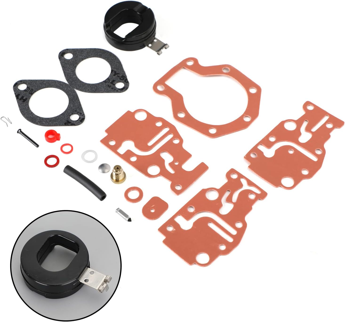 Areyourshop Carburetor Carb Rebuild Kit Fit for Johnson/Evinrude 6 8 9.9 15 20 HP 0439073 image number 2