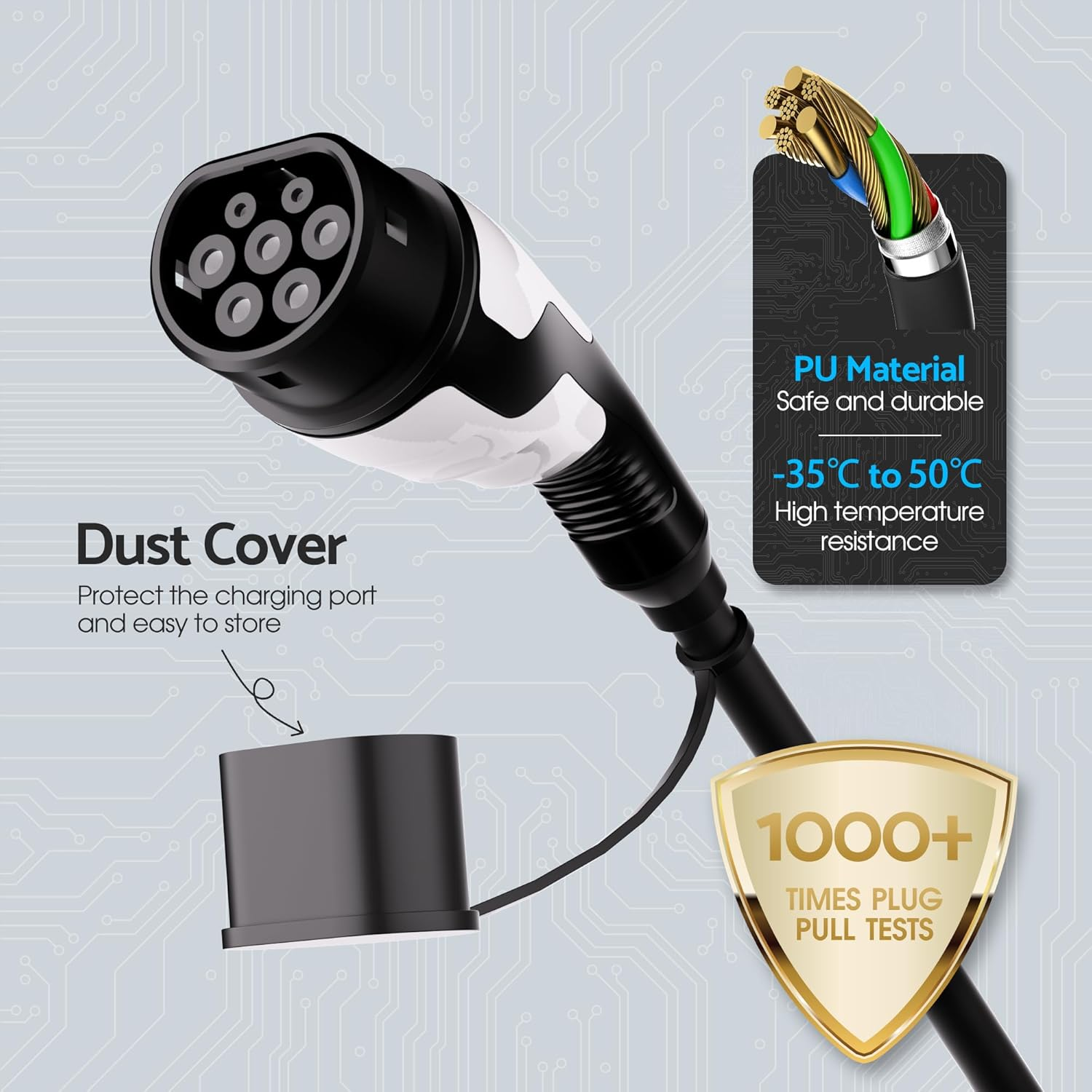 Advwin Type 2 EV Charging Cable 8M, 22Kw 32A EV Charger Portable Electric Vehicle/Phev Charger, 3 Phase/480V Plug-In Hybrid EV Charging Station for Tesla Model Y/3, BYD, MG4 image number 1