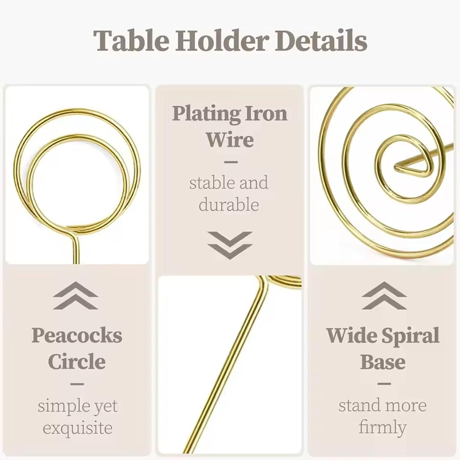 20 Pcs Gold Table Number Holders 3.35 Inch Short Wedding Place Card Stands for Reception, Party, Graduation, Restaurant Centerpiece Decor, Photo Menu Memo Holder, Home Table Decorations image number 3