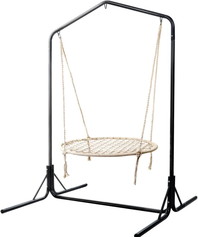 Keezi Kids Outdoor Nest Spider Web Swing Hammock Chair with Stand Garden 100Cm