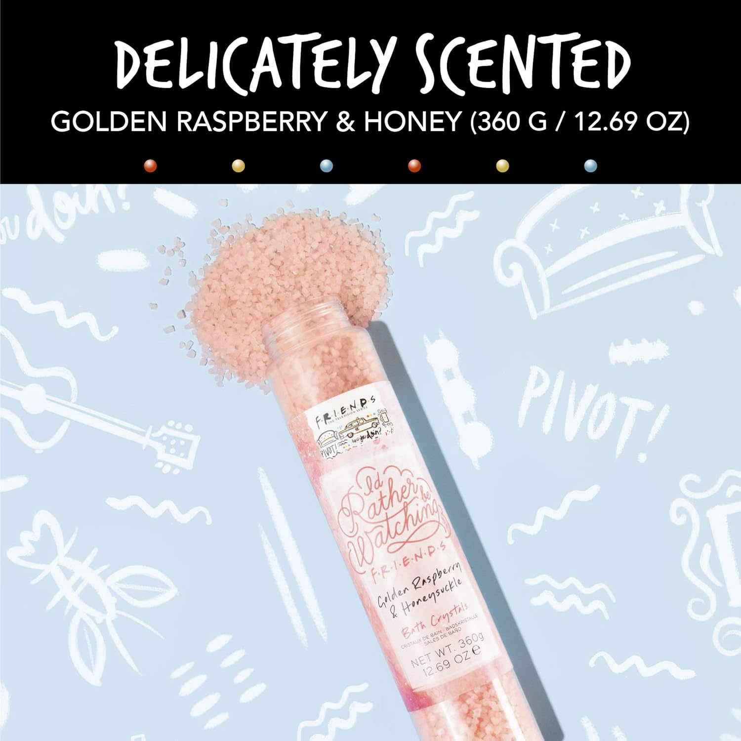 FRIENDS TV Show Bath Crystals 360G - Golden Raspberry and Honeysuckle Scented