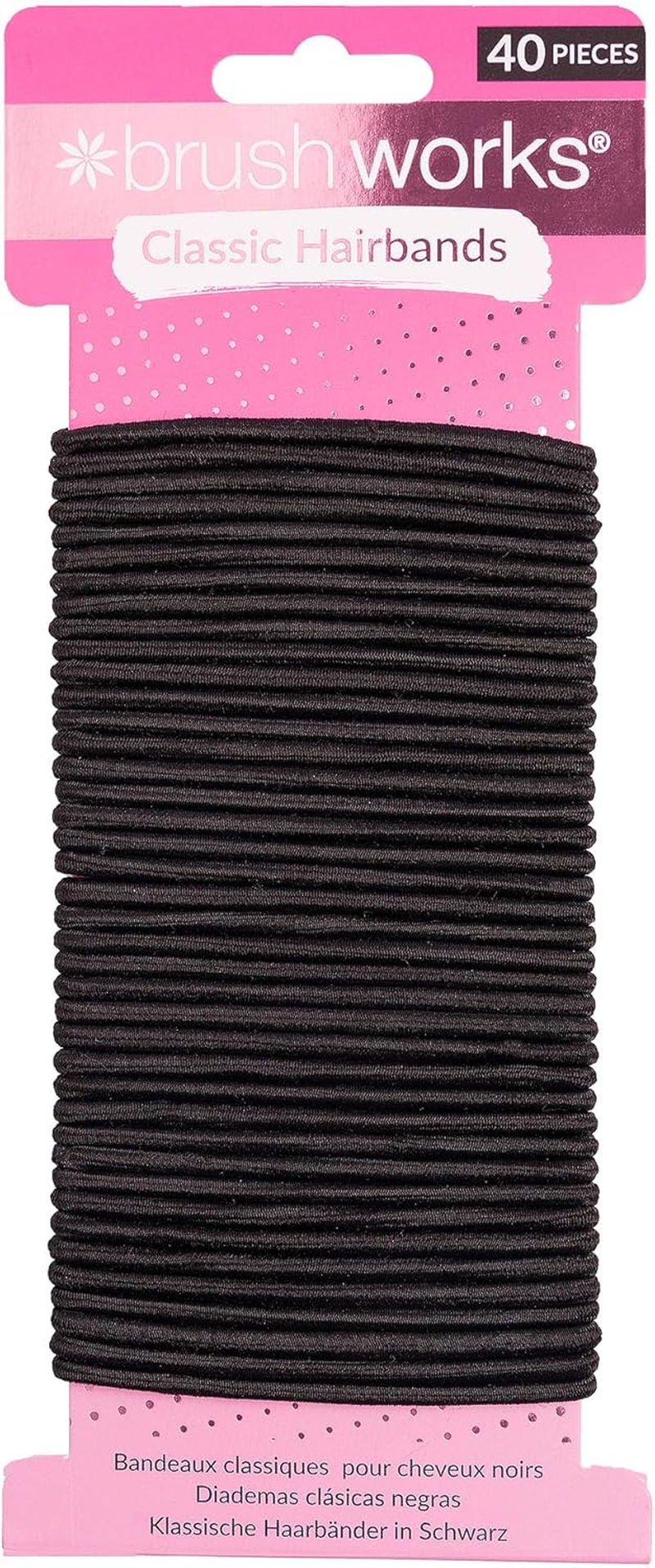Brushworks Classic Black Hairbands - 40 Pack image number 3