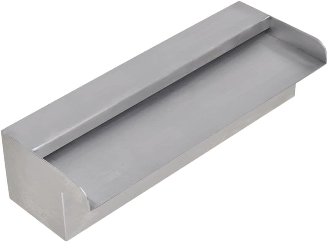 Stainless Steel Waterfall Pool Fountain with Connectors, Pool Waterfall Spillway, Rectangular Water Feature Spillway for Swimming Pool, Garden Outdoor Pond, 30 Cm image number 3