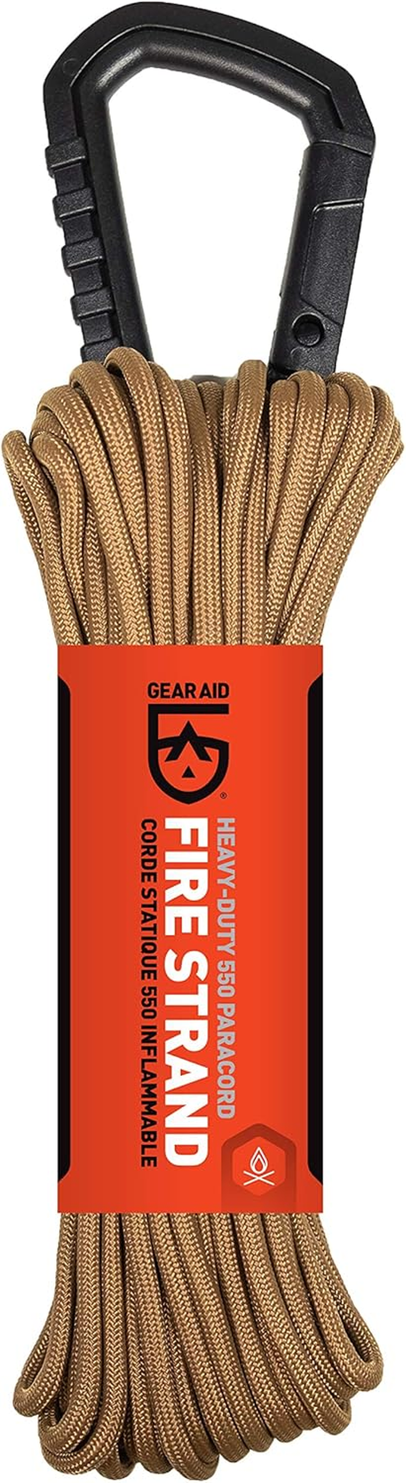 Gear AID Fire Strand 550 Paracord, 7 Strand Tinder Cord for Camping and Survival, Coyote, 50 Ft image number 3