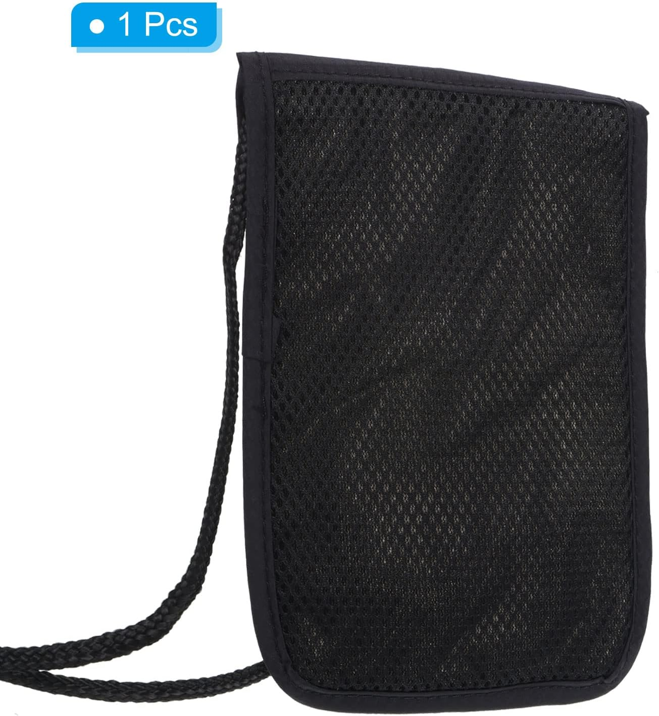 Uxcell Neck Wallet Travel Pouch, Passport Holder RFID Blocking Waterproof Neck Pouch with Adjustable Strap for Women & Men, Black image number 1