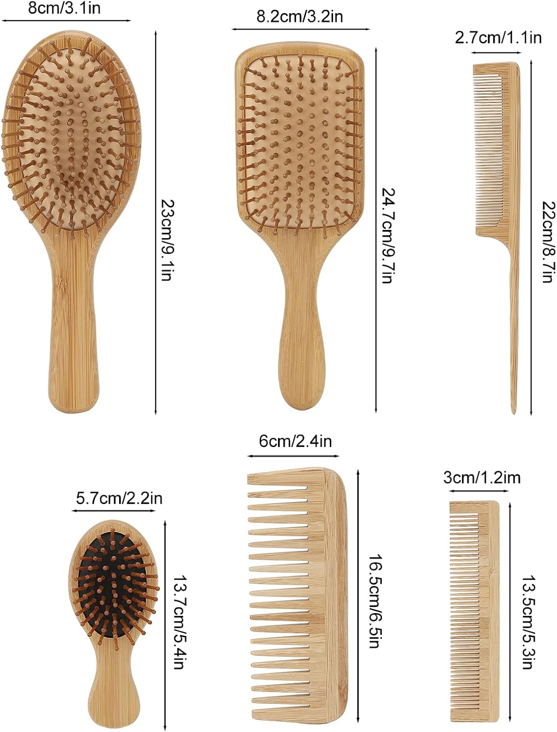 Hair Brush Comb Set, Detangling Hair Hair Brush Set Environmentally Friendly for Barber Shop image number 6