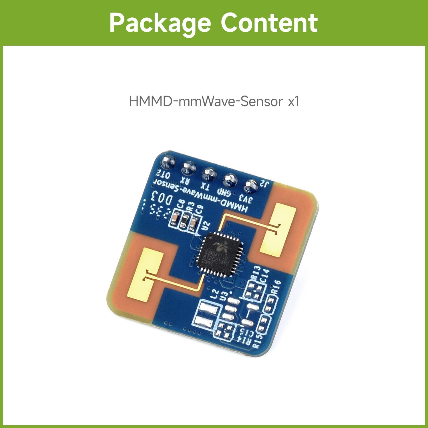Waveshare Human Micro-Motion Detection Mmwave Sensor, 24Ghz Mmwave Radar, Based on S3KM1110, Adopts Frequency Modulated Continuous Wave (FMCW) Technology, Compact Size and Easy Integration