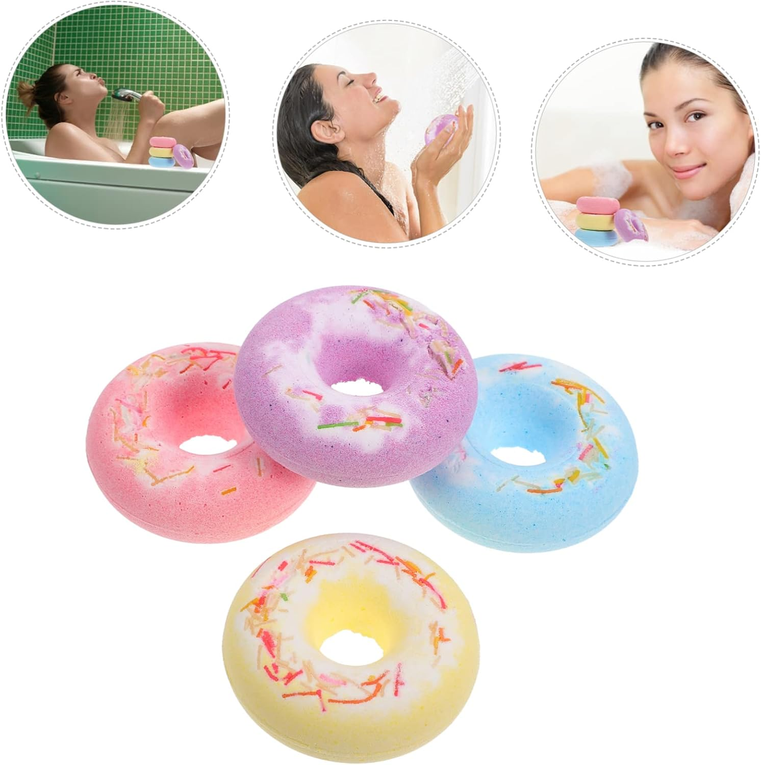 HONITANO 4Pcs Cake Shape Spa Balls for Boys and Girls Adults Balls Random Colors