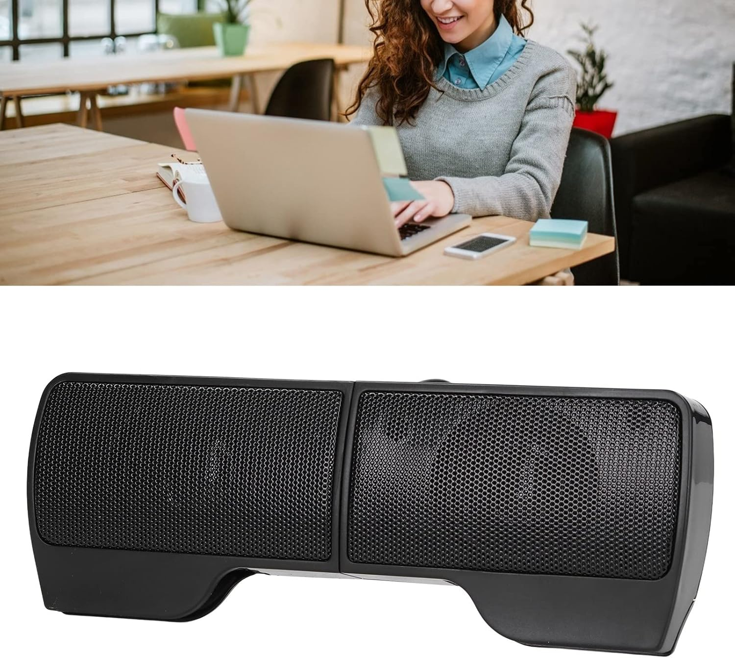 Laptop Speakers,High Sound Quality USB Powered Wired Monitor Soundbar Stereo Sound,Simple Operation Wired Laptop Speaker, for Monitor Notebook Tablets TV