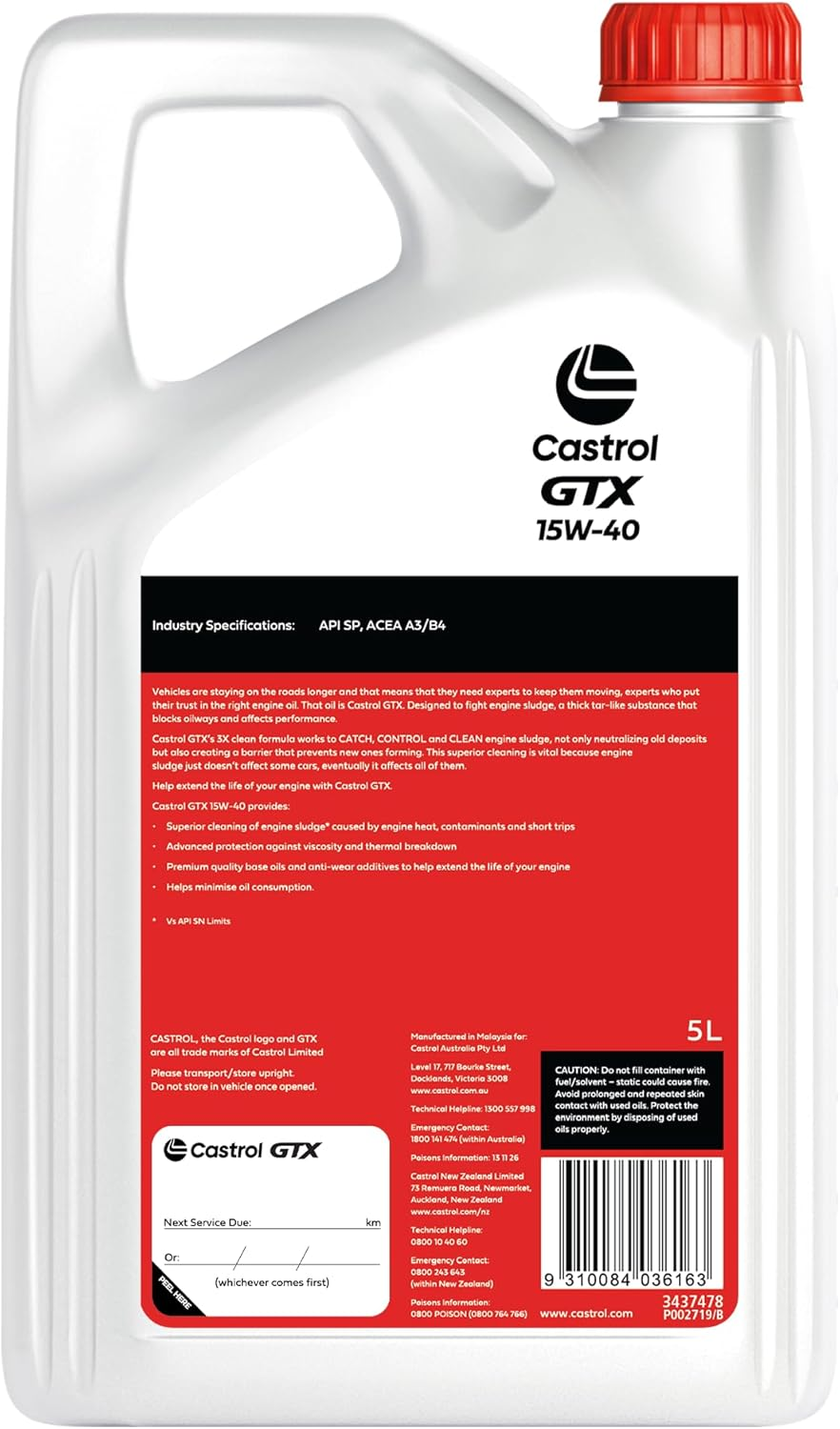 Castrol GTX 15W-40 Engine Oil 5 Litre