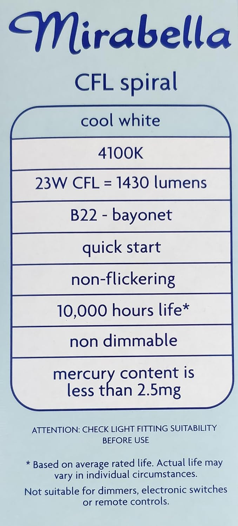 10 X 23W High Output CFL Globes Bulbs Cool White 4000K Bayonet BC B22 Compact Fluorescent image number 2