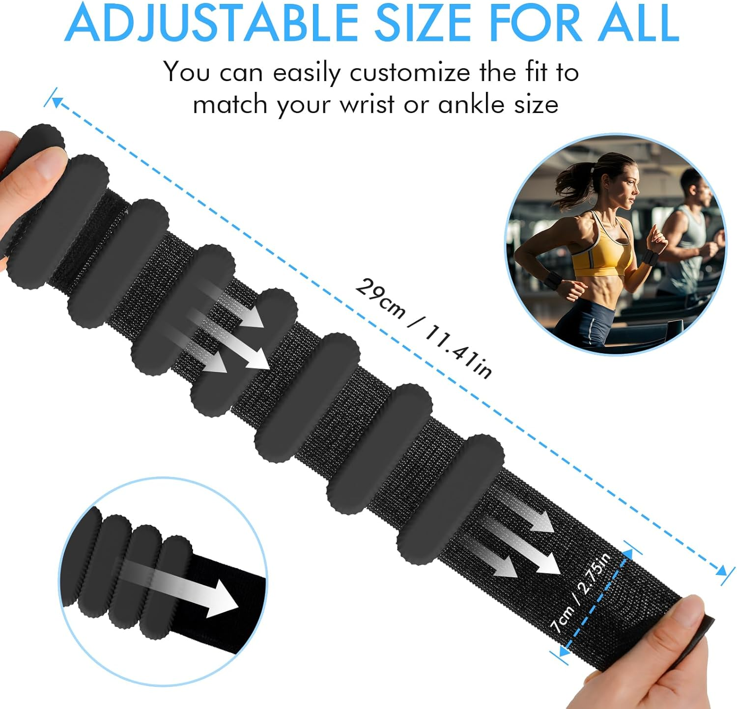 Wrist Ankle Weights for Women, Adjustable Ankle Weights Strength Training Silicone Bracelets Workout Wrist Ankle Weights for Men Women Yoga Running Dance Ankle Arm Leg Weights (2Lb) - Pink image number 3