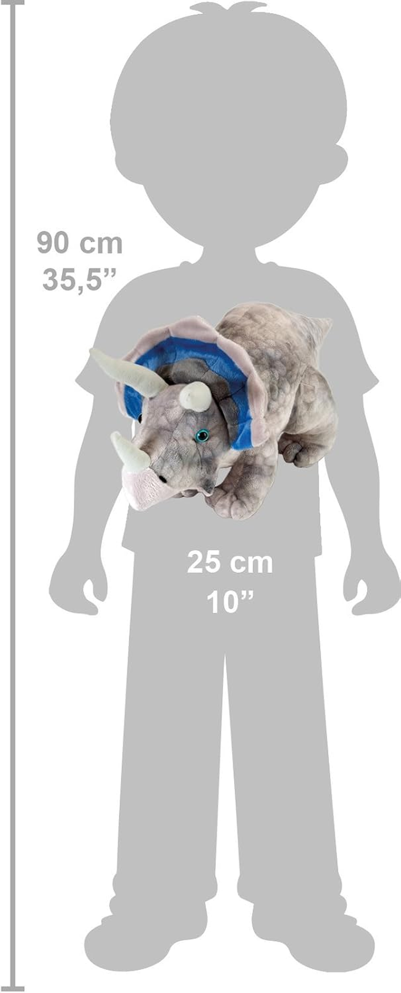 Wild Republic Triceratops Plush, Dinosaur Stuffed Animal, Plush Toy, Gifts for Kids, Dinosauria 10 Inches image number 1