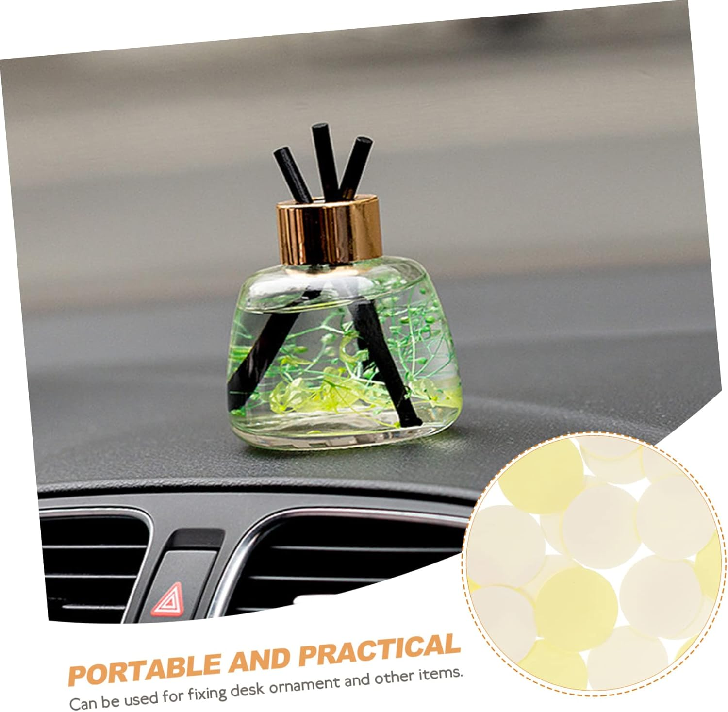 24Pcs Little Yellow Base Film round Adhesive Double Sided Tape Mounting Stickers for Car Home Office image number 3