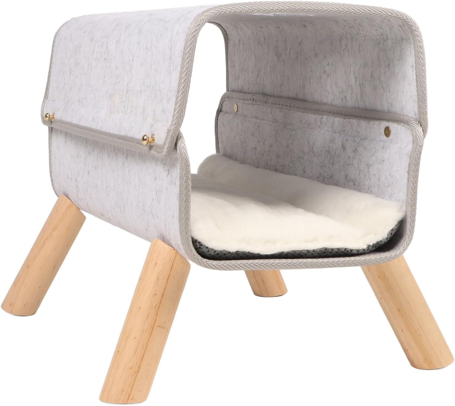 Cat Tunnel Bed, Pet Felt Tunnel Bed, Four Seasons Available Cat Nest, Detachable, Comfortable and Safe, for Small Pets Rabbits, Kittens, Puppy, 16.5X13.0X8.7In image number 5