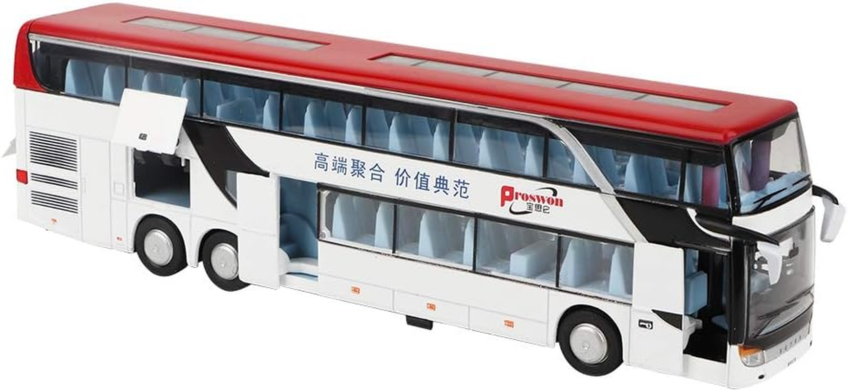 Electric Alloy Bus Toy Double-Decker Bus Toy, Kids Car Model Toy, Vehicles Toy Girls for Boys(White Red) image number 4
