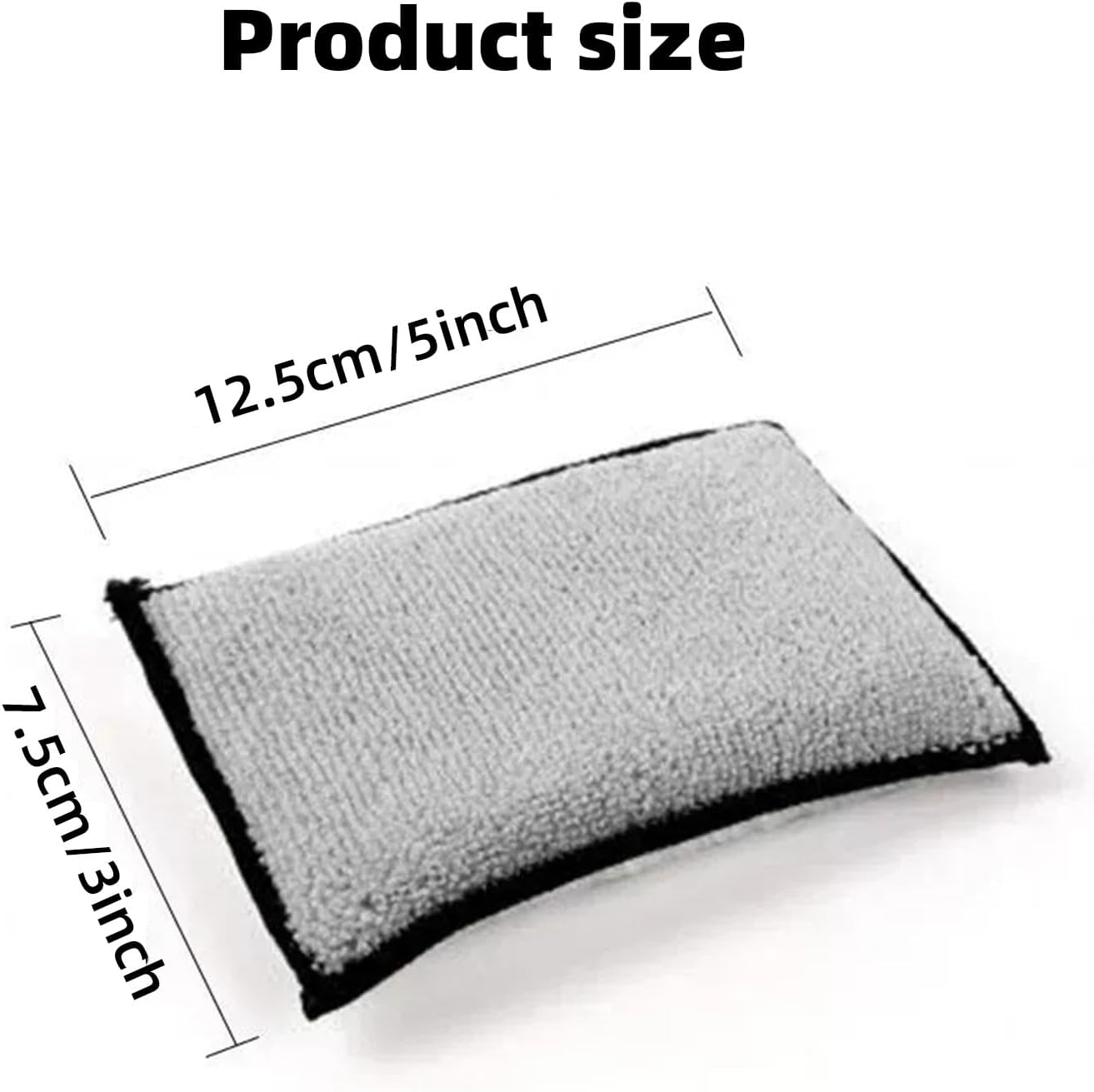 5"&times;3" Car Interior Scrubbing Sponges - Microfiber Auto Detailing Pads for Leather/Plastic/Vinyl Upholstery (2Pcs Gray White) image number 5