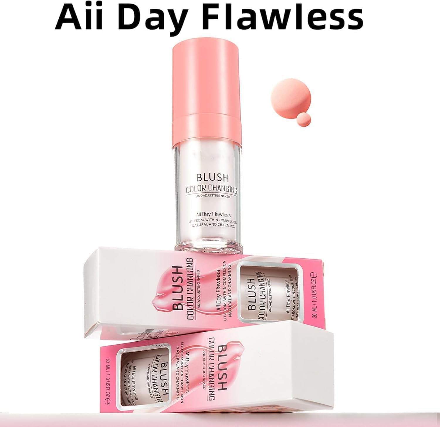 Blush Colour Changing, Skin Temperature Liquid Blusher, All Day Flawless Color Blush, Long Lasting Waterproof for Face Makeup image number 1