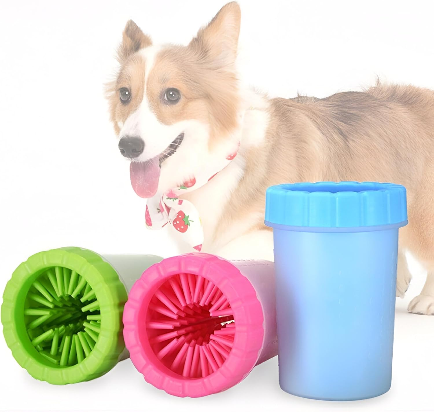 Ezonedeal Dog Paw Cleaner Cup - Portable Paw Cleaner for Dogs, Silicone Dog Foot Washer Brush 360 Degree Soft Claws Dog Paw Washer Cup Removable Washable - Dog Feet Cleaner (Blue) image number 6