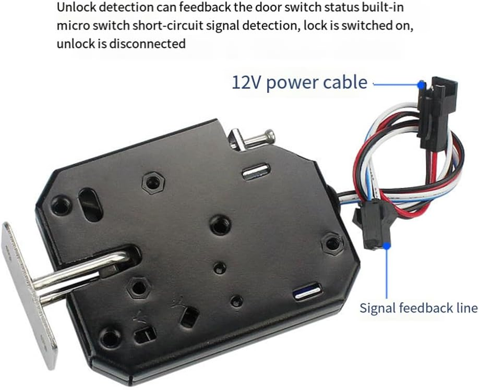 Zicojia Small 12V 1.5A Electronic Lock Latch Release Assembly Electromagnetic Control Metal Magnetic Lock Easy Install image number 5