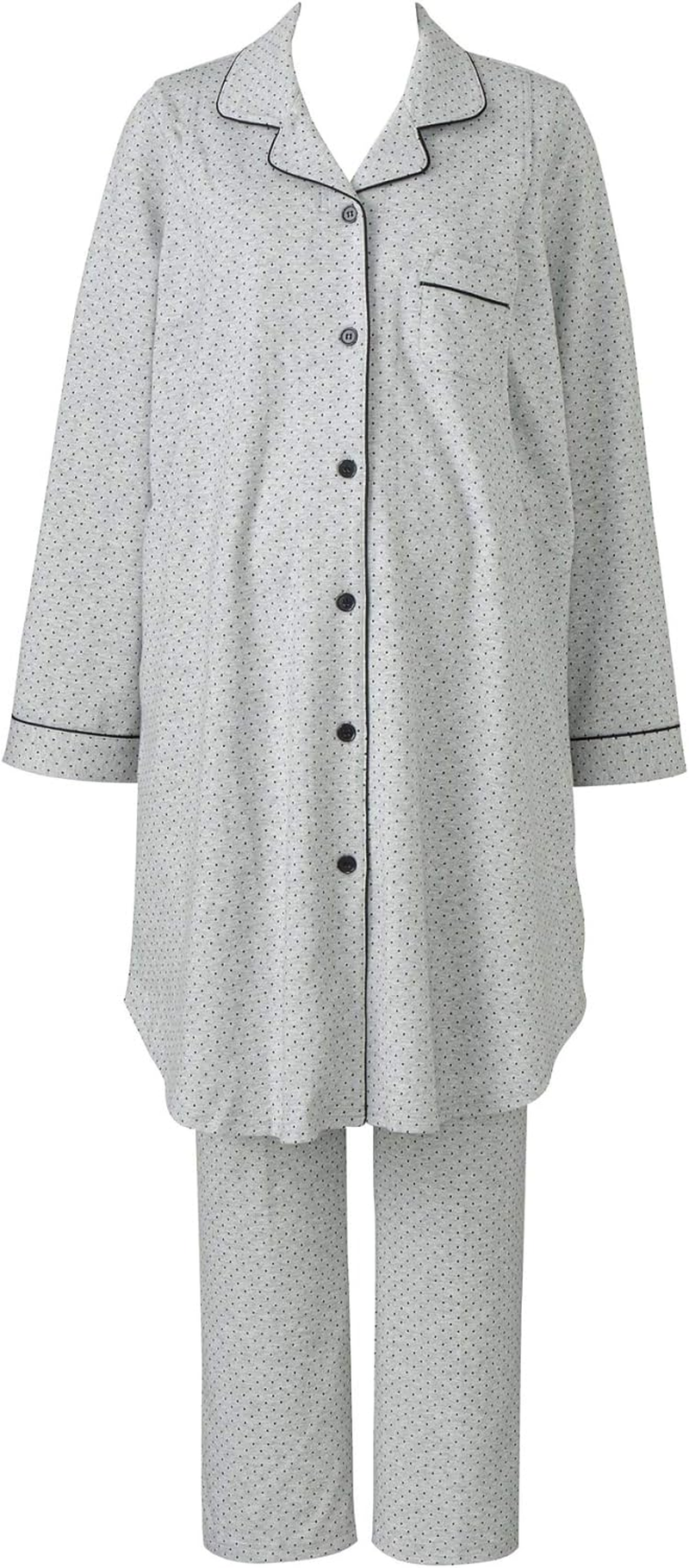 Wacoal Maternity MFY116 Women'S Pajama Set, for Both Pre and Postpartum Use, 100% Cotton, Open Front, Easy Nursing