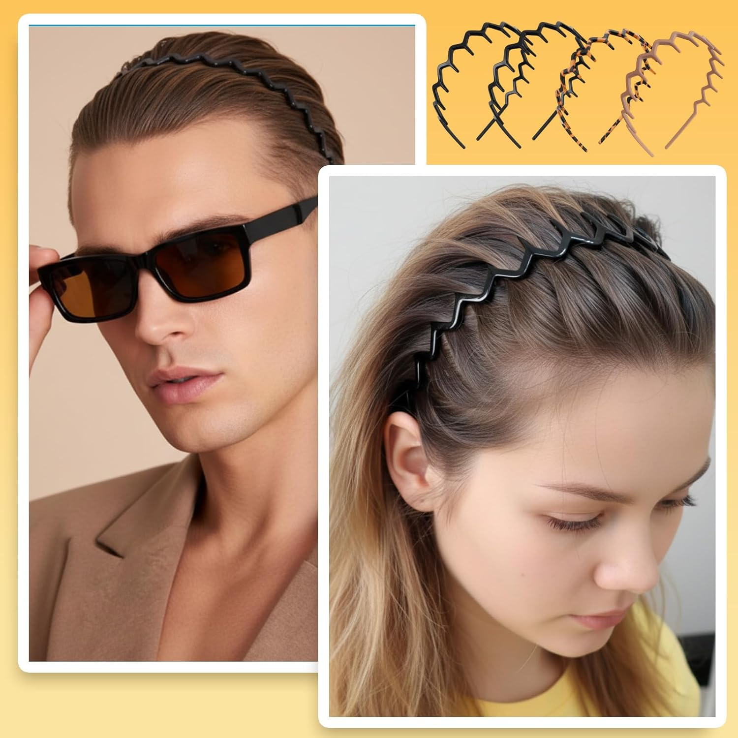 4 Pcs Headbands, Headbands for Women, Zig Zag Headband, Wavy Hair Bands for Women, Non-Slip Comfortable Head Bands, Multiple Colors Available image number 3