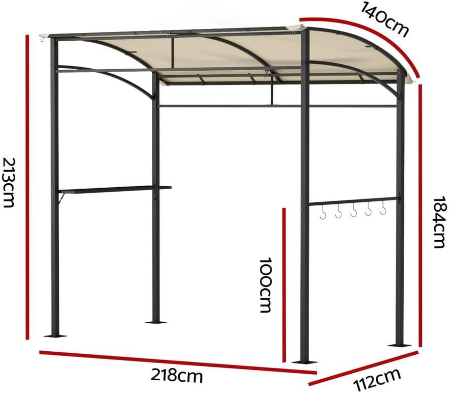 Instahut Gazebo Outdoor BBQ Grill Patio Garden Marquee Shade Shelter Hooks Beige image number 1