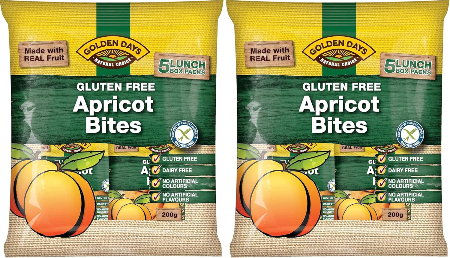 Golden Days Gluten Free Apricot Bites, 200 G image number 1