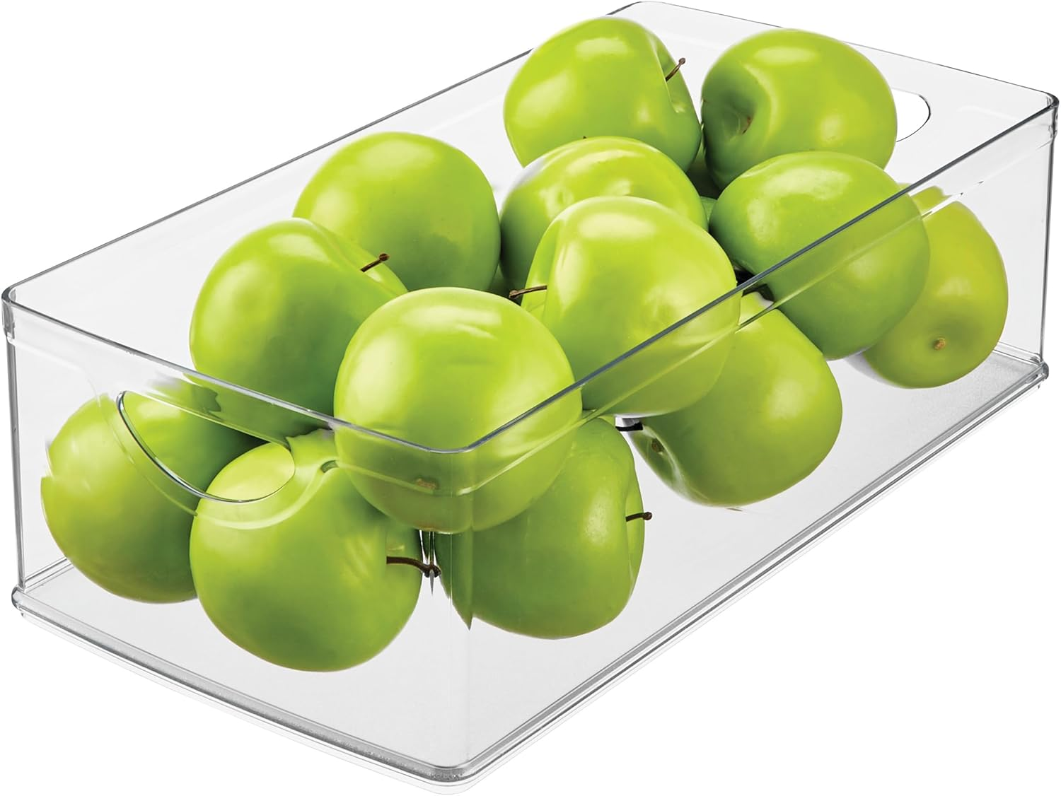 Idesign Recycled Plastic Cabinet and Pantry Storage Bin with Integrated Handles &ndash; 16&rdquo; X 8&rdquo; X 5&rdquo;, Clear Bin image number 2