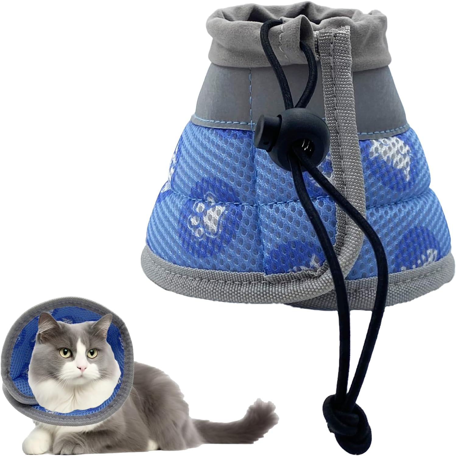 Cat Collar, Foldable Soft Protective Collar, Adjustable Soft Cat Collar, Post-Operative Collar for Pets, Cat Collar to Prevent Licking Wounds