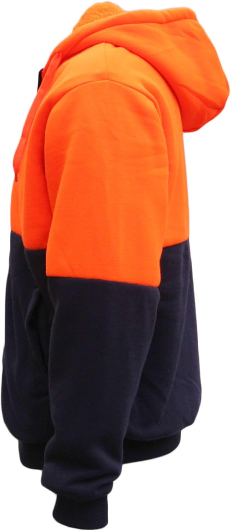 Zmart Australia HI VIS Safety Full Zip Thick Sherpa Fleece Hoodie Workwear Jacket Jumper Winter image number 2