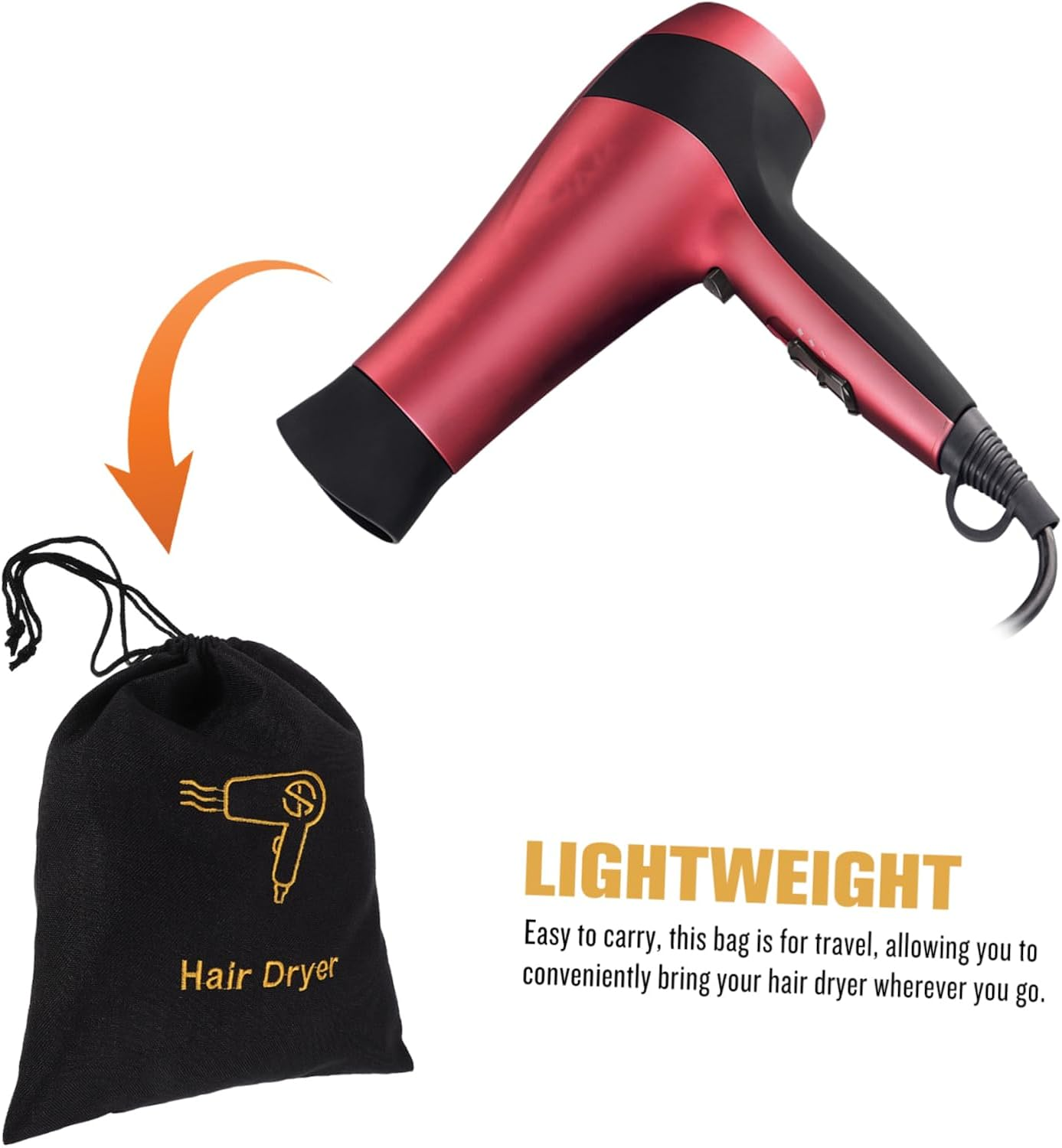 OATIPHO 4Pcs Hair Dryer Storage Bag Drawstring Dustproof for Hotels and Guesthouses Travel Friendly Hair Dryer Bags image number 6