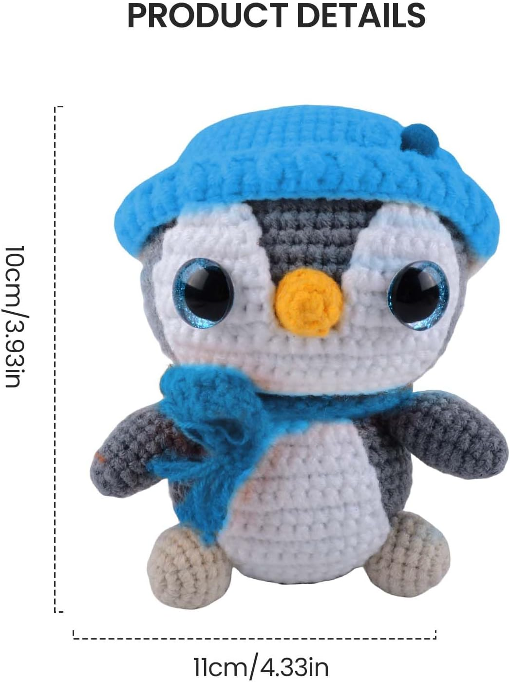 Crochet Complete Crochet Kits for Beginners, Penguin Crochet Kit, Include Video Tutorial, Crochet Kit, Beginners for Adults（Blue）