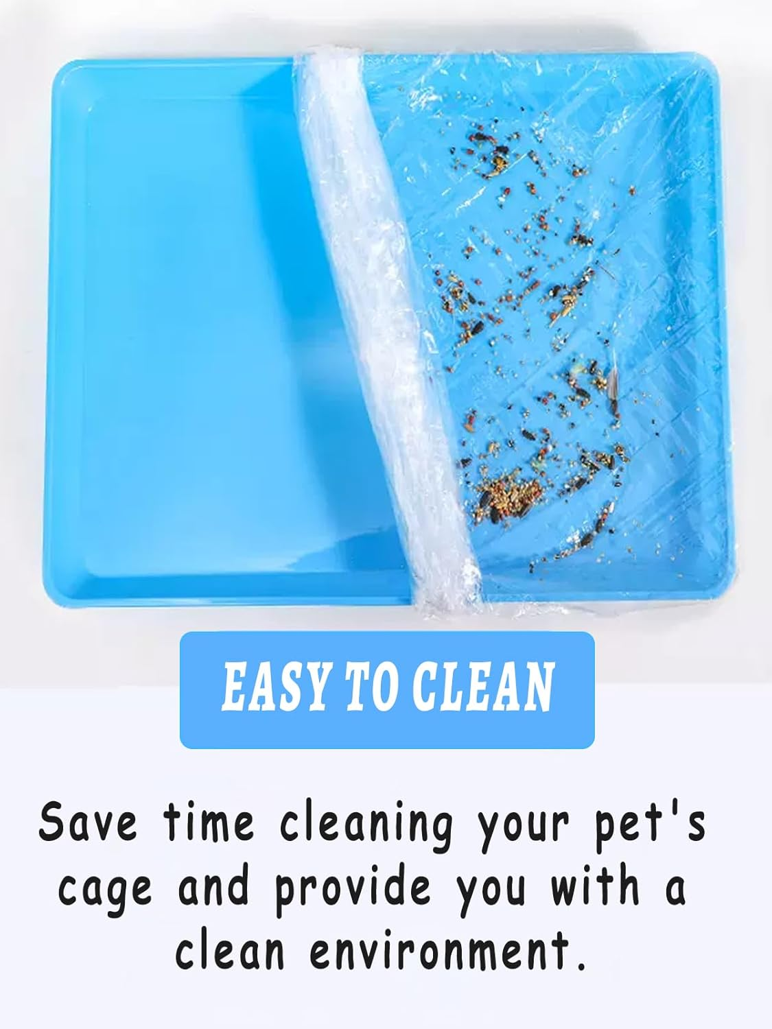 Niwaes Disposable Bird Cage Liners Clear Plastic Parakeet Cage Liner Bag - 50 Pcs Parrot Cage Tray Liners Universal Film Bird Cage Accessories for Finches Canaries Cockatiels Birdcage image number 3