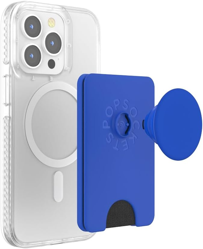 Popsockets Phone Wallet with Expanding Grip, Phone Card Holder, Wireless Charging Compatible, Wallet Compatible with Magsafe, into the Woods - Cobalt image number 4