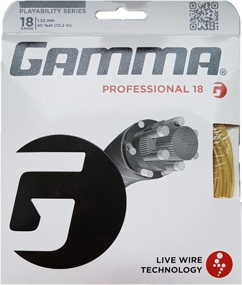Gamma Sports Live Wire Tennis Racket String Multifilament Series- Softer Cushioned Feel for Exceptional Power and Greater Control That Is Easy on the Arm - 16L, 17, or 18 Gauge (Natural)