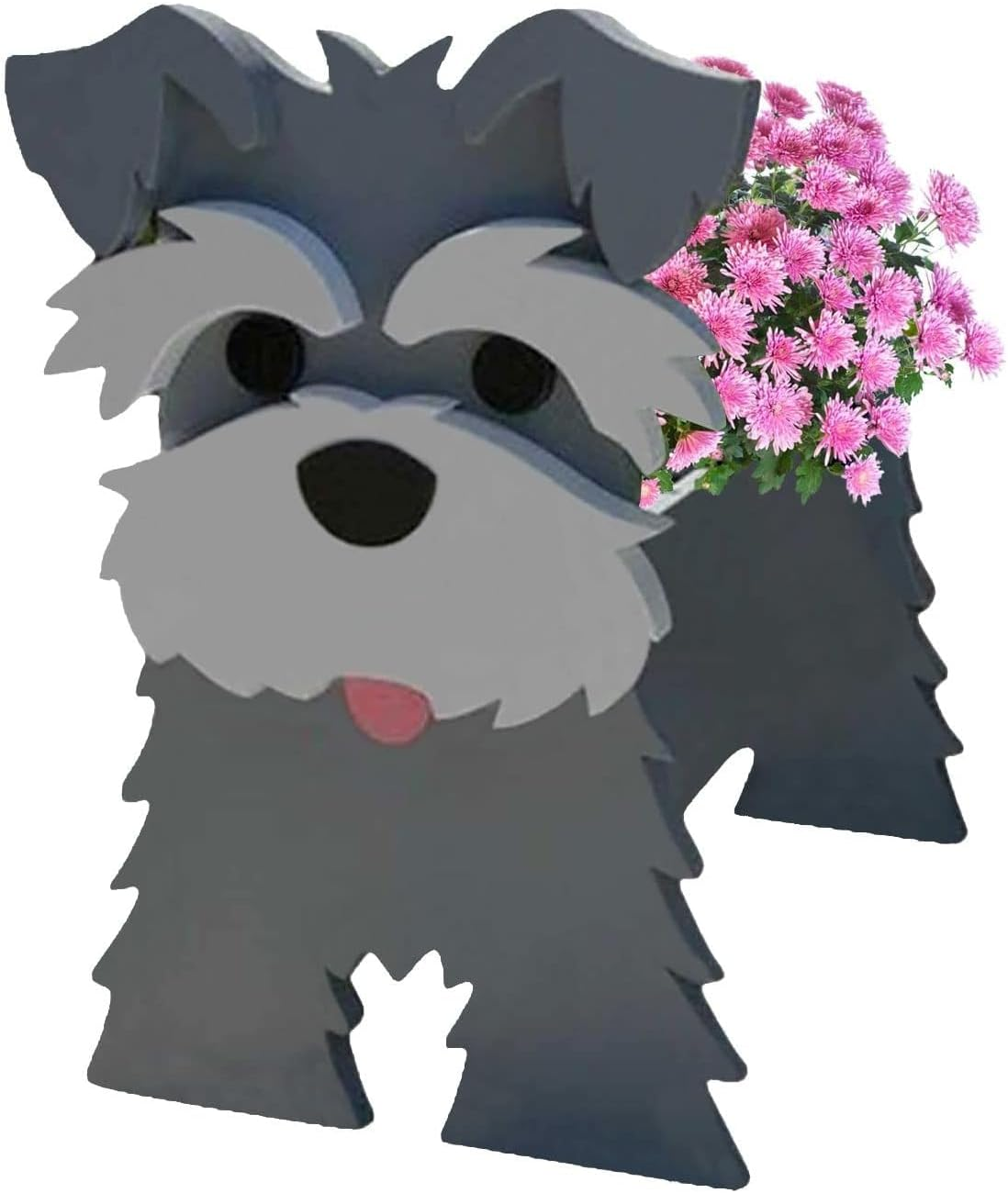 Bamboo'S Grocery Lokii Gray Schnauzer Dog Planter, Cute Dog Plant Pot, Animal Shape Plant Containers, for Outdoor Indoor and Garden Decoration Plants image number 5