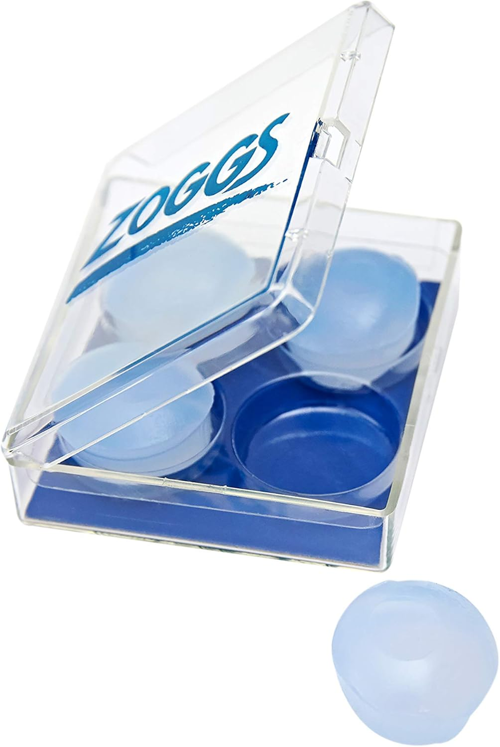 Zoggs Silicone Reusable Ear Plugs for Swimming and Watersports, Clear, Pack of 4 image number 3