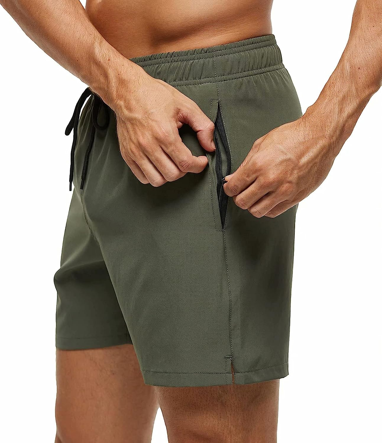 Tyhengta Men'S Swim Trunks Quick Dry Beach Shorts with Zipper Pockets and Mesh Lining image number 7