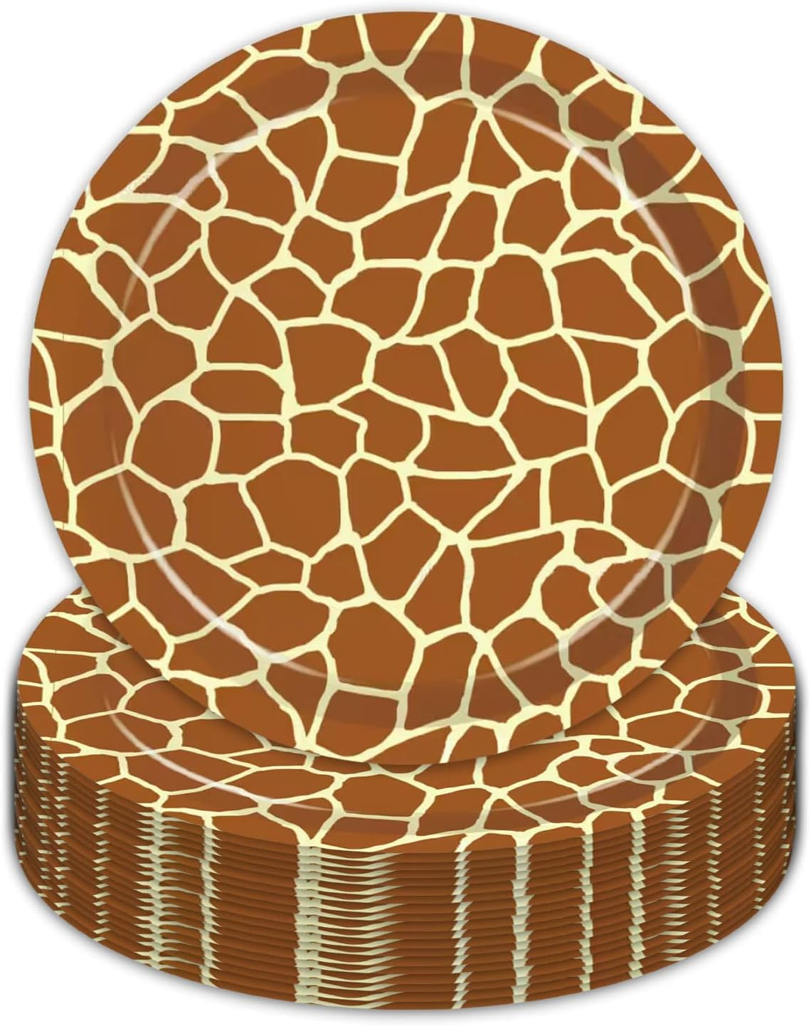 50PCS Giraffe Print Plates 9 Inch - Jungle Safari Party Supplies, Animal Print Food Trays for Birthday, Baby Shower, Jungle Party Decorations image number 5