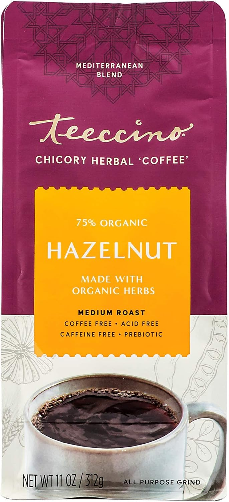 Teeccino All Purpose Grind Hazelnut Medium Roast Chicory Herbal Coffee 312 G image number 2