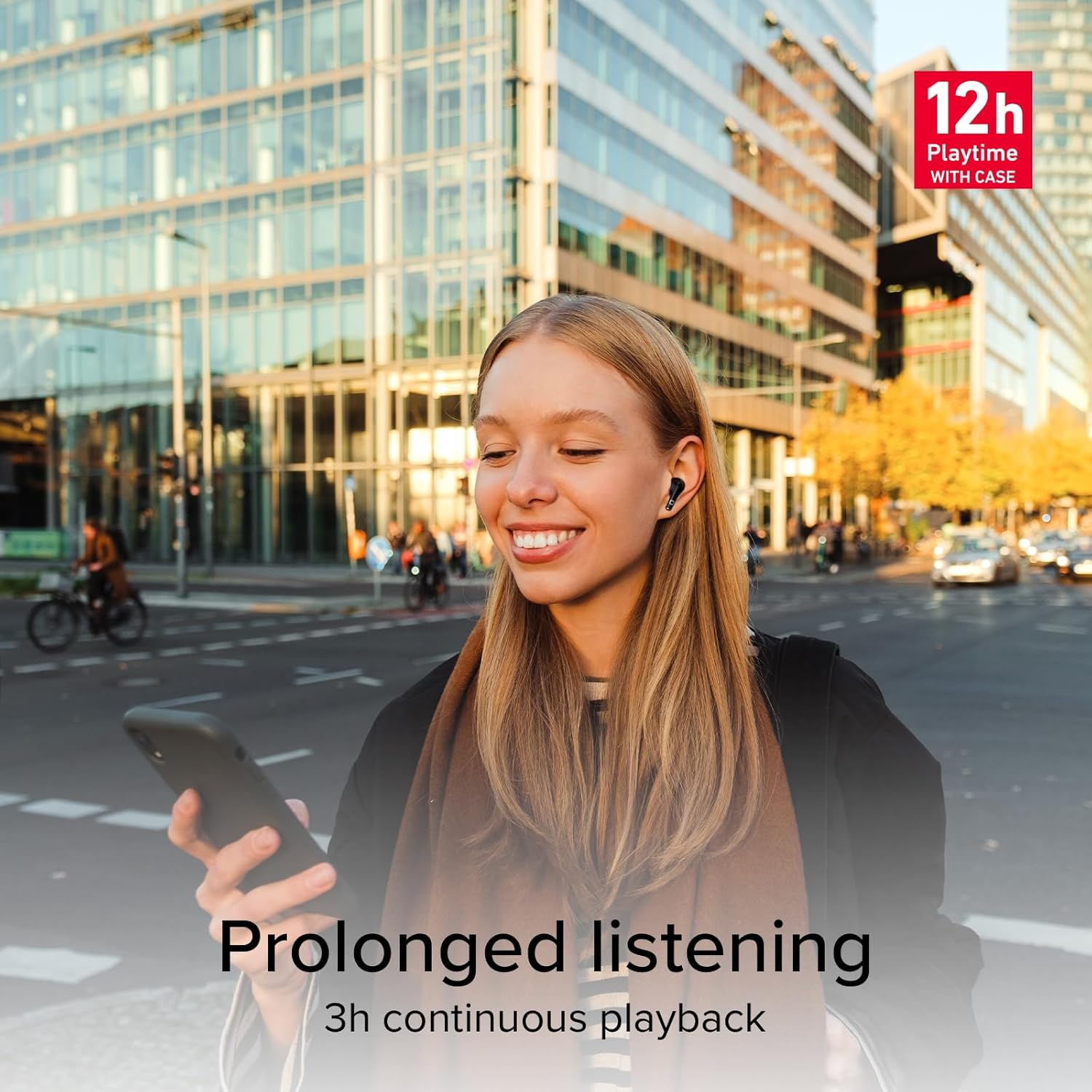 SBS Go Pods TWS Semi in Ear Headphones, True Wireless Stereo Charging Case, Built-In Microphone, Touch Control, for Smartphone, Tablet, Laptop, 12 Hours Playback, Black image number 3