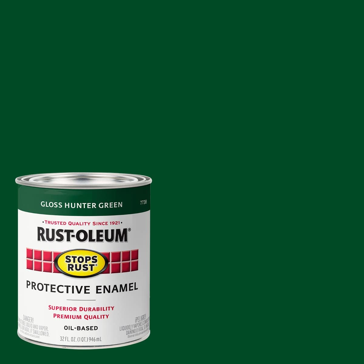 Rust-Oleum Stops Rust Protective Enamel 946Ml Gloss Hunter Green - #1 Rust-Preventative Paint for Indoor/Outdoor Use, Durable & Corrosion-Resistant, Perfect for Metal Surfaces, Long-Lasting Protection image number 1